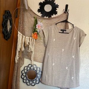 Embroidered Beige Top